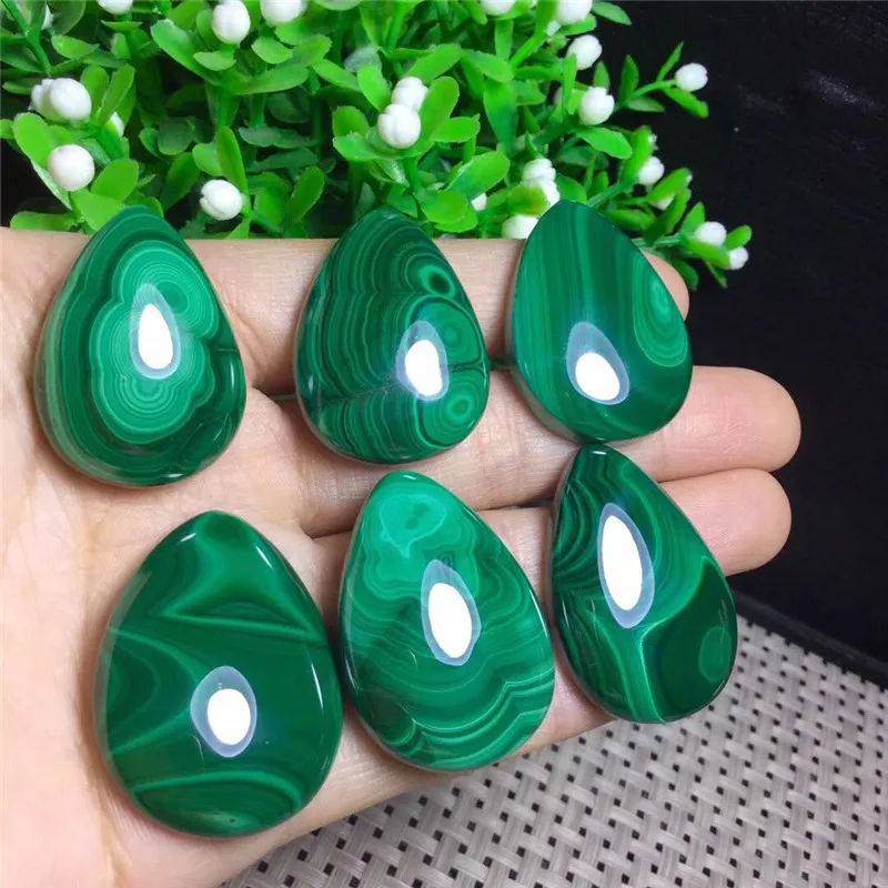 Real Natural Polishing Green Malachite Raw Quartz Stone Pendant For Necklace 1pcs