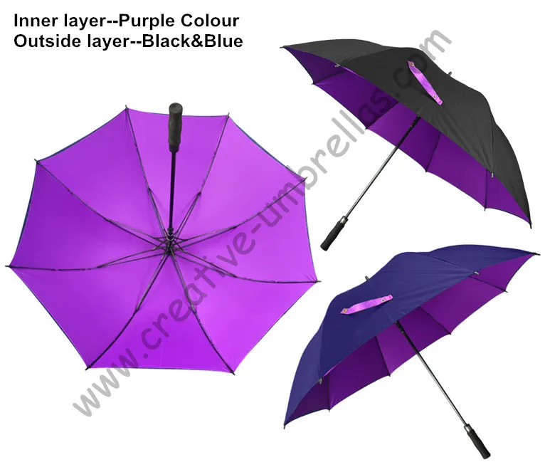 Diameter 120cm buy 4pcs/lot Real double layers fabric  golf umbrellas.fiberglass,auto open,anti static,drop shipping allowed