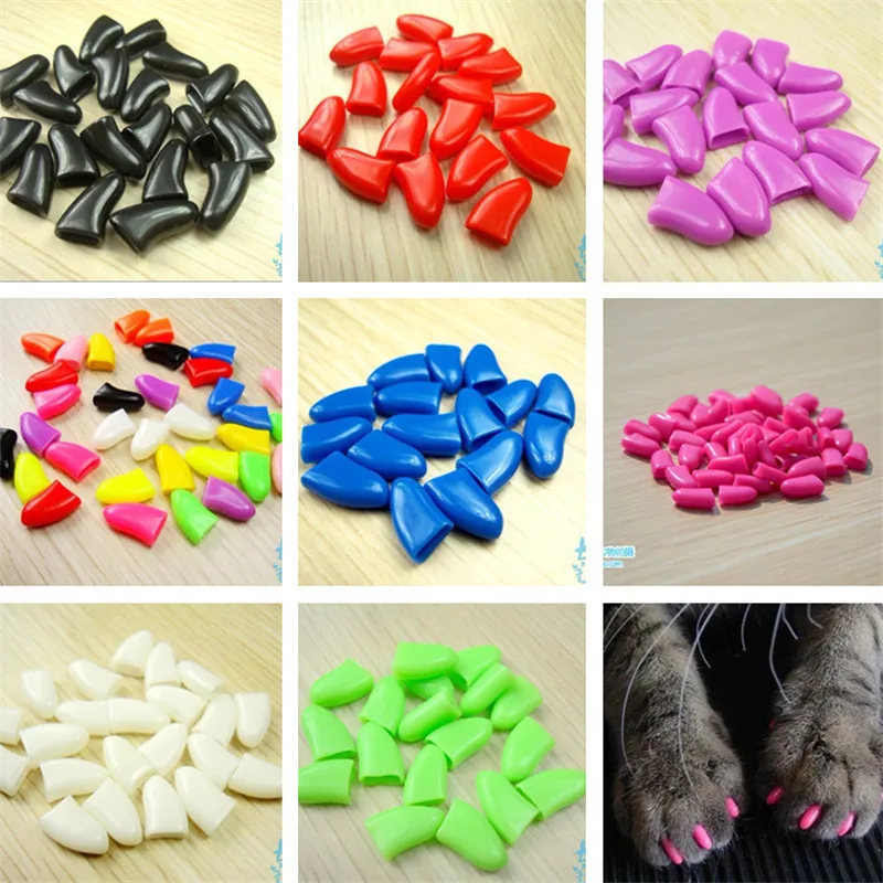 20 Grains Fashion Rubber Pet Toy Anti Scratch and Scratch Prevention of Pet Nail Sleeve for Dogs/ Cats Pet Supplies Accessories