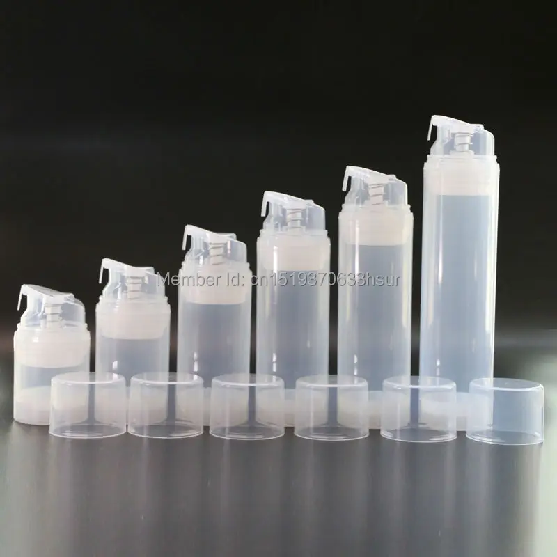 Makeup Tools Transparent Essence Pump Plastic Airless Bottles For Lotion Shampoo Bath Cosmetic Container 10Pcs/Lot