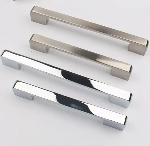 96mm silver drawer kitchen cabinet handle stain nickel dresser cupboard door pull 128mm modern simple chrome furniture handle