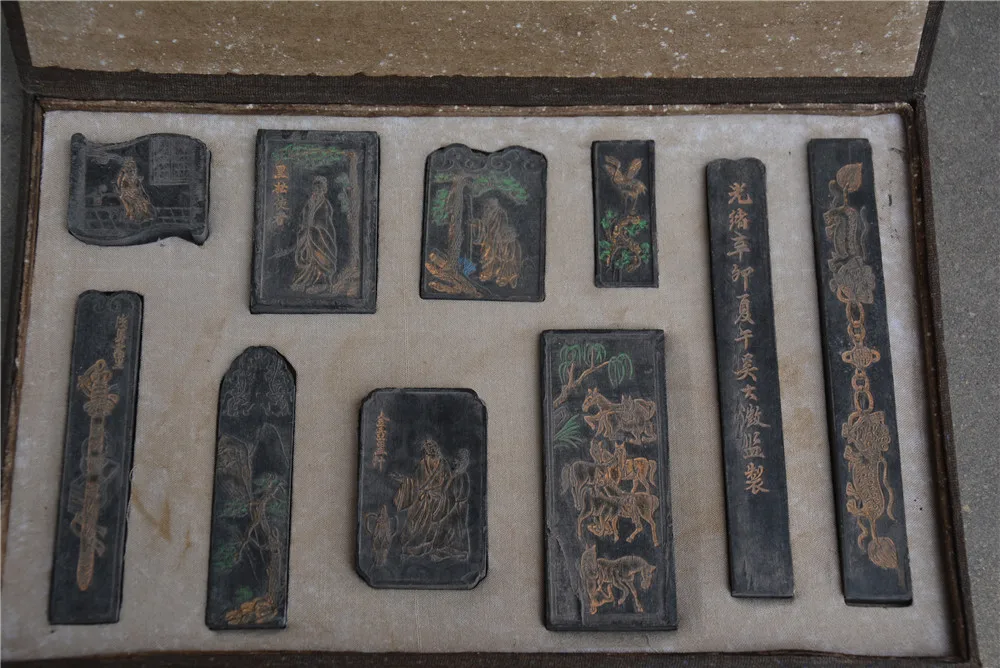 Rare Old Chinese Ink ingot,Shou juan mo,with mark, best collection&Decoration,free shipping