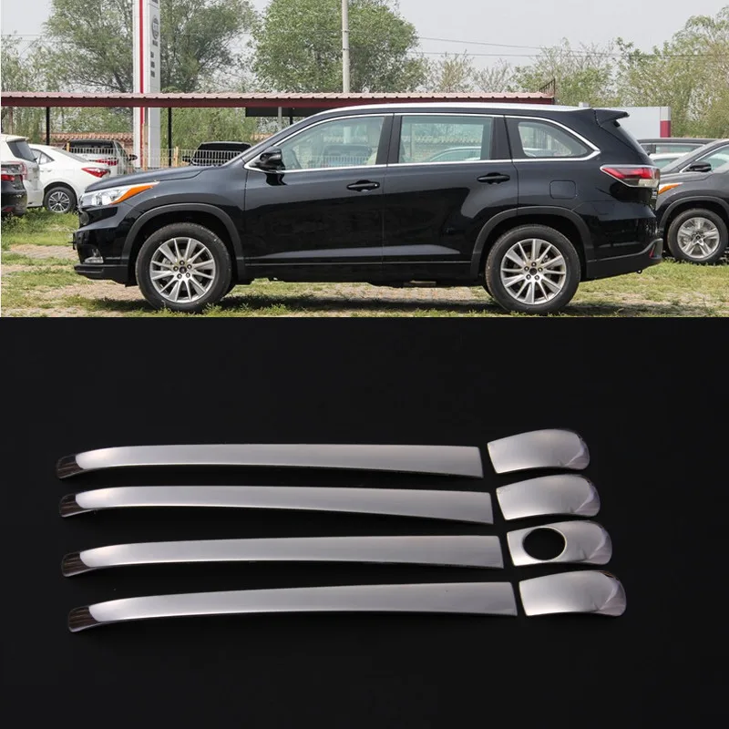 Stainless Steel Door Handle Trim Car Styling Protector Accessories Keyhole For Toyota Highlander 2015 2016