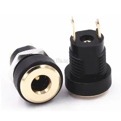 10Pcs 3A 12v for DC Power Supply Jack Socket Female Panel Mount Connector 3.5mm 1.35mm Plug Adapter 2 Terminal types GOLD PLATED