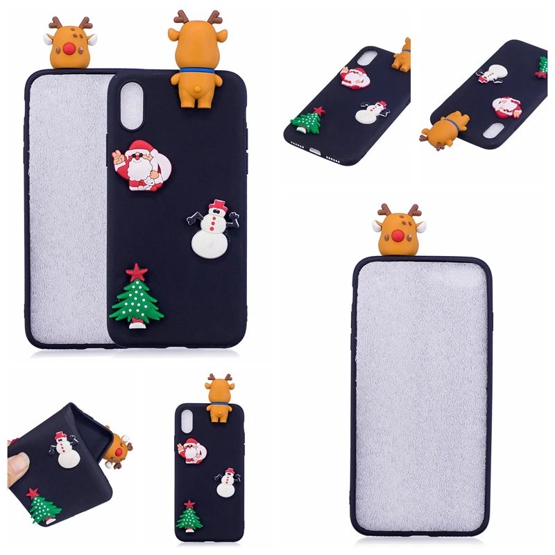 S7 S6 edge S8 S9 Plus Case Cover Silicone 3D Cartoon Christmas Cute Soft Gel Phone Cases For iphone X XR XS Max 8 Plus 6 6S 7 5S