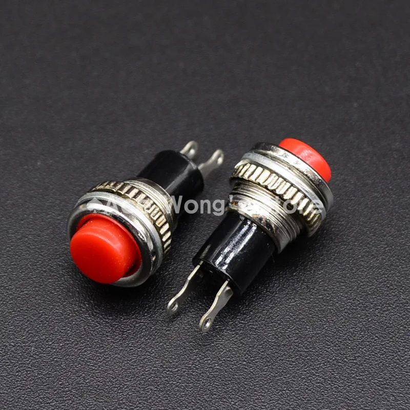 5pcs/LOT 10mm Thread Multicolor 2 Pins Momentary Push Button Switch 3A/125V 1A/250V DS-316