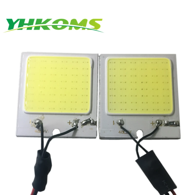 YHKOMS Ba9s Festoon T10 LED Dome Light 48SMD COB LED Panel Reading Light 6500K 12V Car LED Interior Light Bulb Canbus Error Free