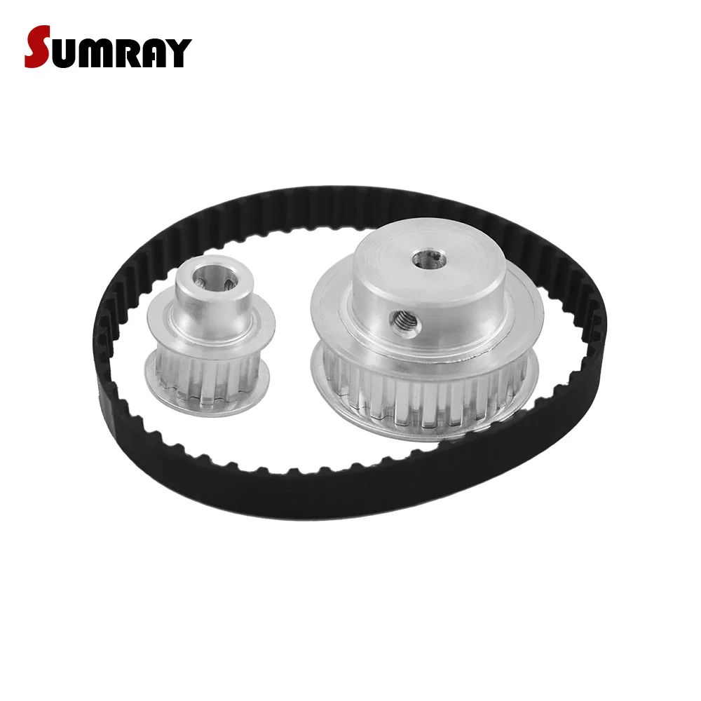 XL Timing Pulley Belt Set XL 12T 24T Pulley Reduction 1:2 100mm Center Distance 116XL Tranmission Belt for Laser Machine