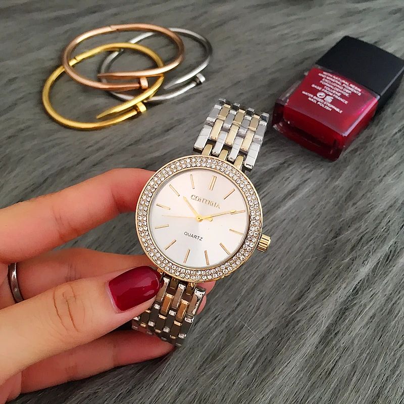 CONTENA Argento Moda di Lusso Delle Donne Della Vigilanza di Orologi delle Donne di Strass Orologi Orologio Da Donna In Acciaio Inox Orologio reloj