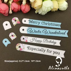 Cięcie metalu wycinane Alinacraft cut banner 6pc dot tag papier do scrapbookingu rzemieślniczy album z kartami szablon ponczu wykrojnik artystyczny foremki do wycinania