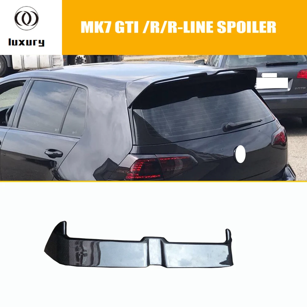 MK7 Carbon Fiber Rear Roof Trunk Wing Spoiler for Volkswagen Golf 7 VII MK 7 GT-I & R & R-LINE 2014 2015 2016 2017 2018