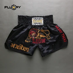 Ricamo leone muay thai pantaloncini