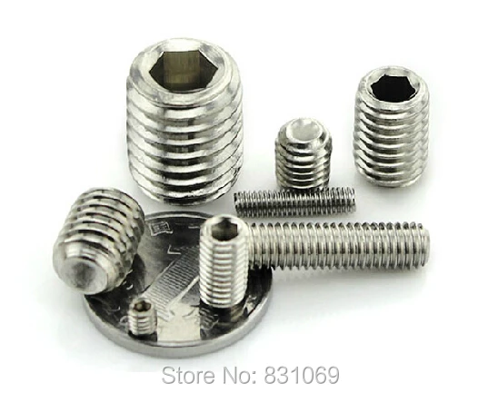 50pcs/Lot  Metric Thread M8x12mm Stainless Steel Hex Socket Set Grub Screw Flat Head Brand New