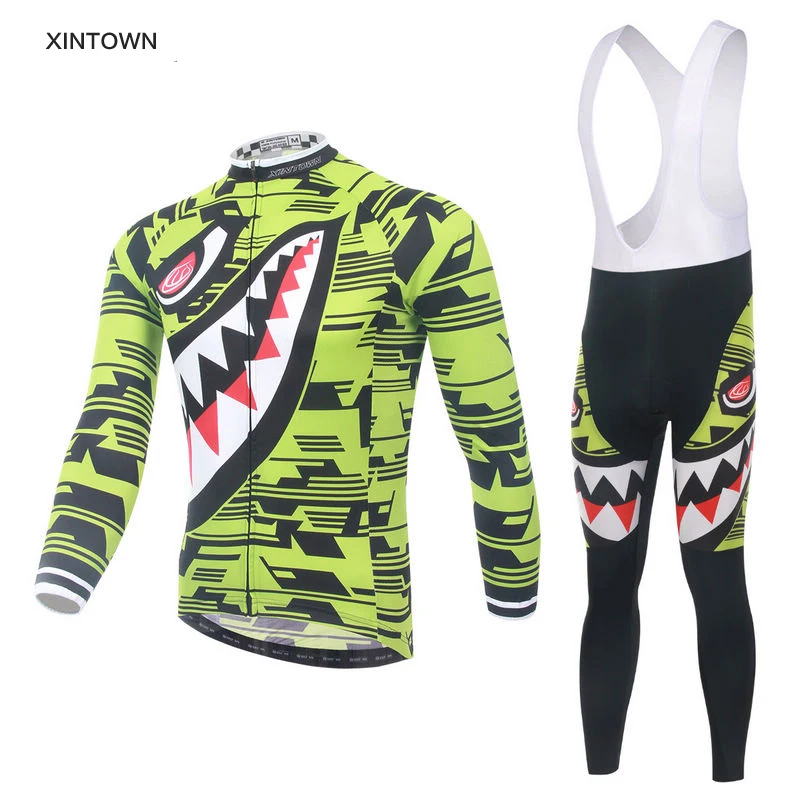 Autumn Shark Long Sleeve Cycling Jersey Set  Breathable Bicycle Clothes Team Cycling Clothing Maillot Ciclismo MTB Bike Clothing