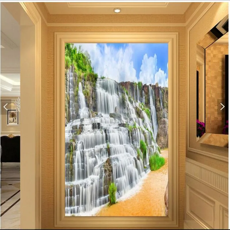 wellyu Customized large - scale murals Gaoqing mountains and rivers landscape painting entrance hall non - woven wallpaper