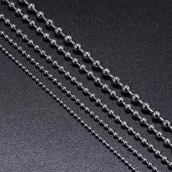 5M/Lot 1.2 1.5 2.4 3.2 mm Stainless Steel Beaded Ball Bead Chain Bulk Jewelry Chains For Necklaces DIY Jewelry Making Supplies