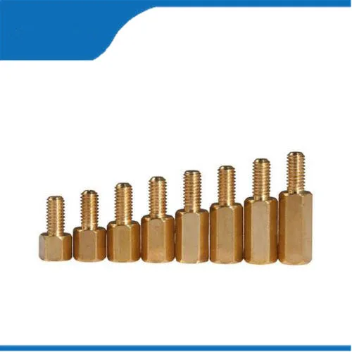 Free shipping M4 Male M 25 30 35 40 45 mm x M4 +6MM Female Brass Standoff Spacer Copper Hexagonal Stud Spacer Hollow Pillars