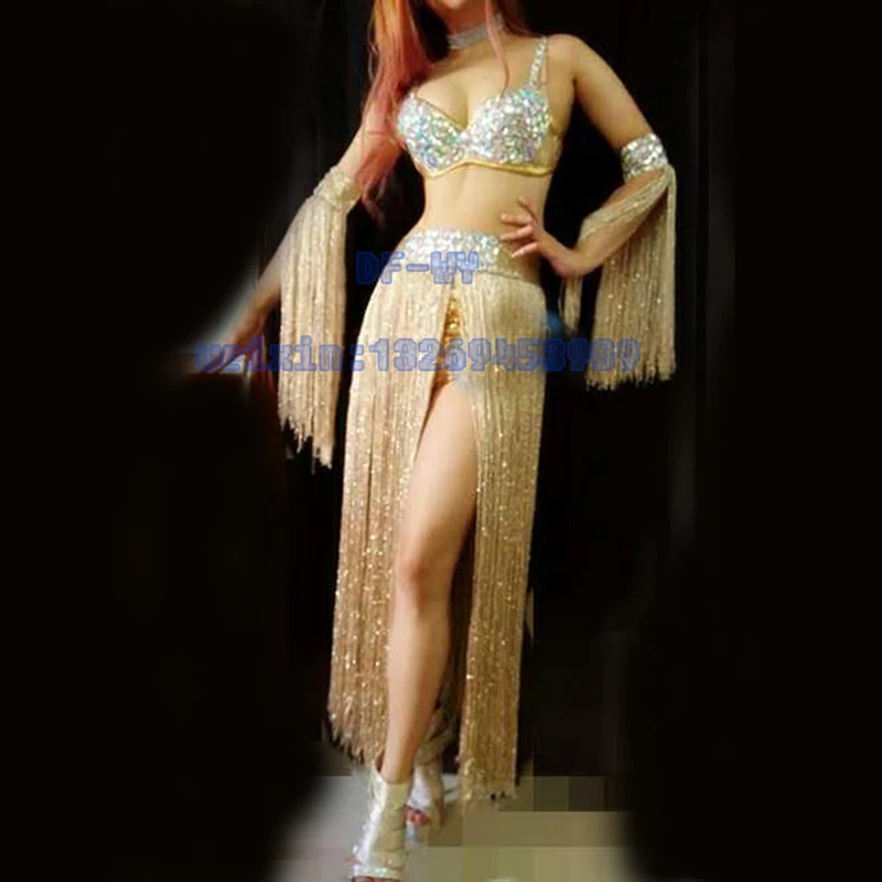 

Bars nightclubs concert singer sexy champagne super bright drill the charming ladies clothing for stage performances