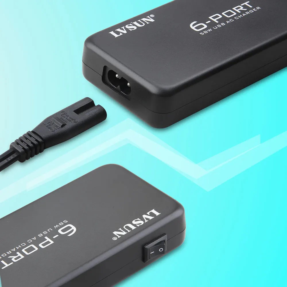 120 واط 6 ميناء USB الجدار شاحن محول التيار المتناوب ل شاومي Mi نوت 10 برو/Mi نوت 10/Mi CC9 برو/Mi CC9/Mi 9T/Mi 9/Mi 10 الترا/Mi 10 العلاقات العامة