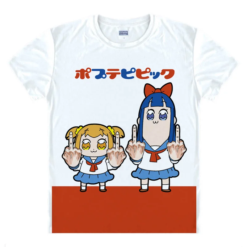 Anime Shirt Pop Team Epic T-shirt Fashion Poputepipikku Stitch Tops Popuko Printed t shirts Multi-style Pipimi Short Hipster