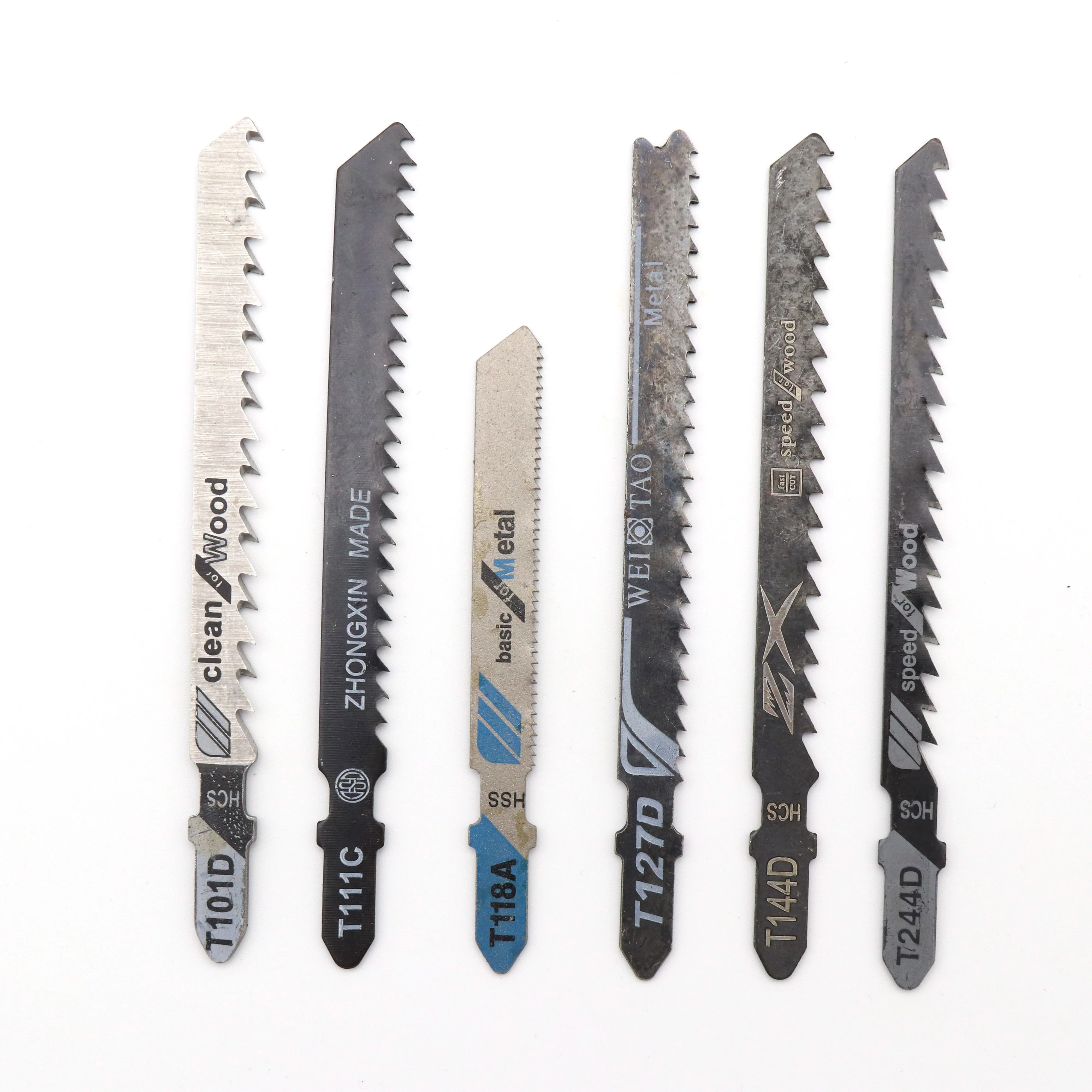 5pcs T-Shank Alloy Steel Hard Wood Metal Curve Cut Reciprocating Saw Blade Woodworking Hacksaw Jig Saw Blade Set Cutting Tool