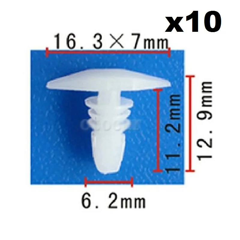 10pcs OEM For Honda Weatherstrip Fastener Rivet Retainer Clip 7x16x11 90664-671-0030 Door seal plastic nail