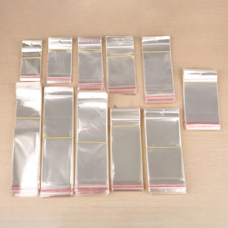 

200PCS Mixed Size Transparent Clear Plastic OPP Self-adhesive Seal Storage Bags Jewelry Packaging Party Favor Gift Bags Pouches