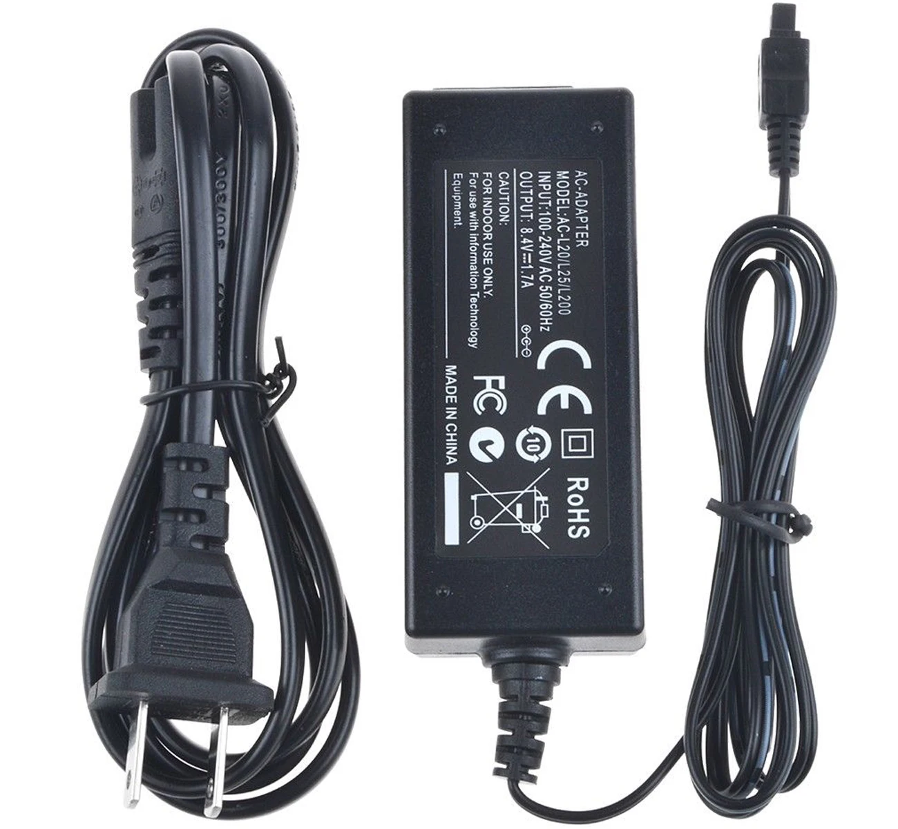 AC Power Adapter Charger for Sony DCR-DVD703E, DCR-DVD705E, DCR-DVD708E, DCR-DVD710E, DCR-DVD755E DVD Handycam Camcorder