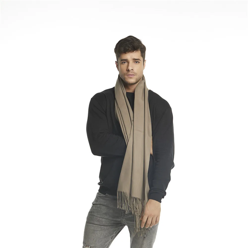 Jinjin.QC New Scarves Women 2019 Men Cashmere Scarf Winter Infinity Scarfs Solid Luxury Brand Pashmina Shawls Echarpe Foulard