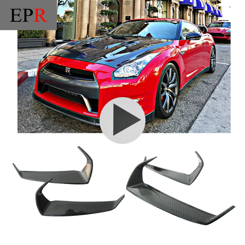 

Car-styling Carbon Fiber Eyebrow Eyebrows Eyelids Fit For Nissan 2009-2011 R35 GTR