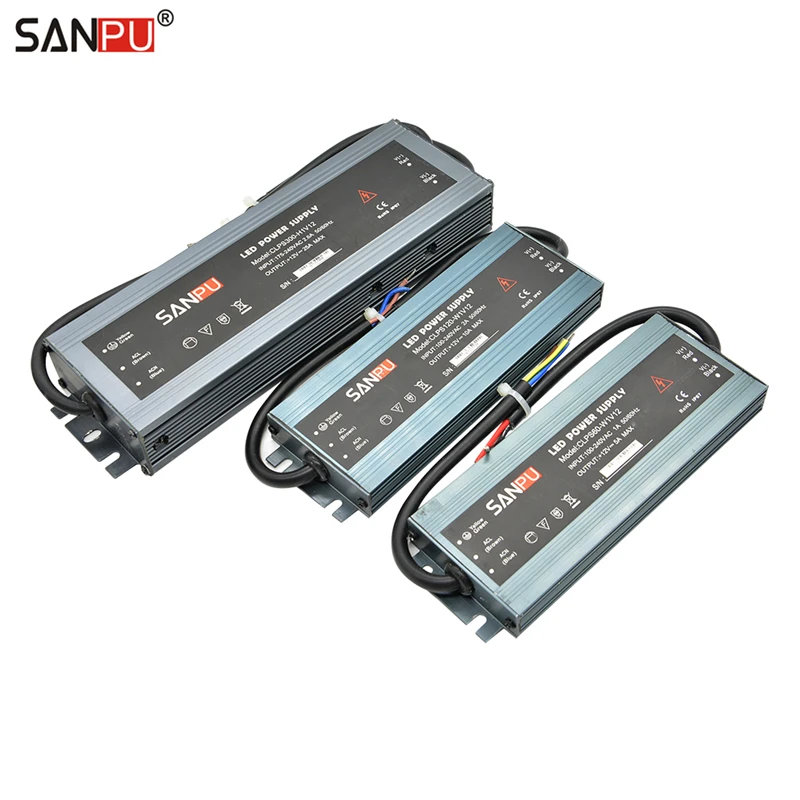 

SANPU 18mm/32mm Slim Waterproof LED Power Supply 12V/24V IP67 Constant Voltage 12VDC 24VDC Aluminum Case Full Power High Quality