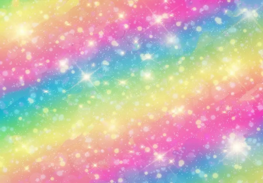 rainbow Galaxy Fantasy Pastel Star Sparkly Bokeh background High quality Computer print children kids backdrops