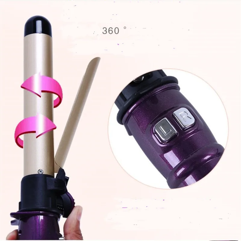 Professional Electric Auto Rotary Curling Iron Wand Simply Magic Hair Curler Ionic Styling Wave Automatic Rotating Roller Tongs