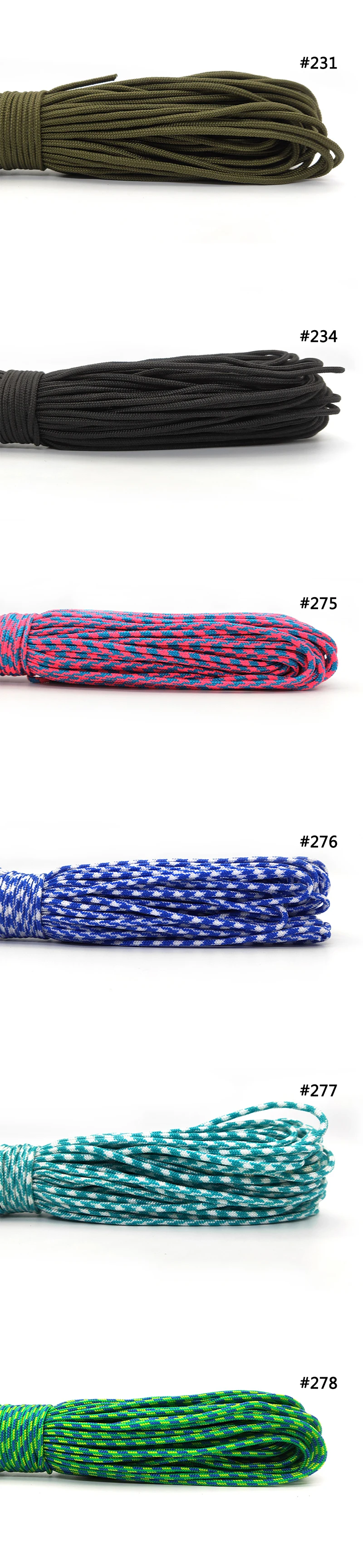 IQiuhike 100 Farben Paracord 2 mm 100 ft, 50 ft, 25 ft Ein Standkerne Paracord Seil Paracorde Schnur für Schmuckherstellung Großhandel – Detail 2
