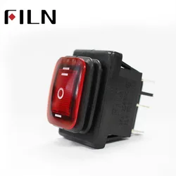 on off on 30A/250V Heavy Duty 6 pin DPDT IP67 Waterproof T85 Auto Boat Marine Toggle Rocker Switch with LED 12V 220V 30x22mm