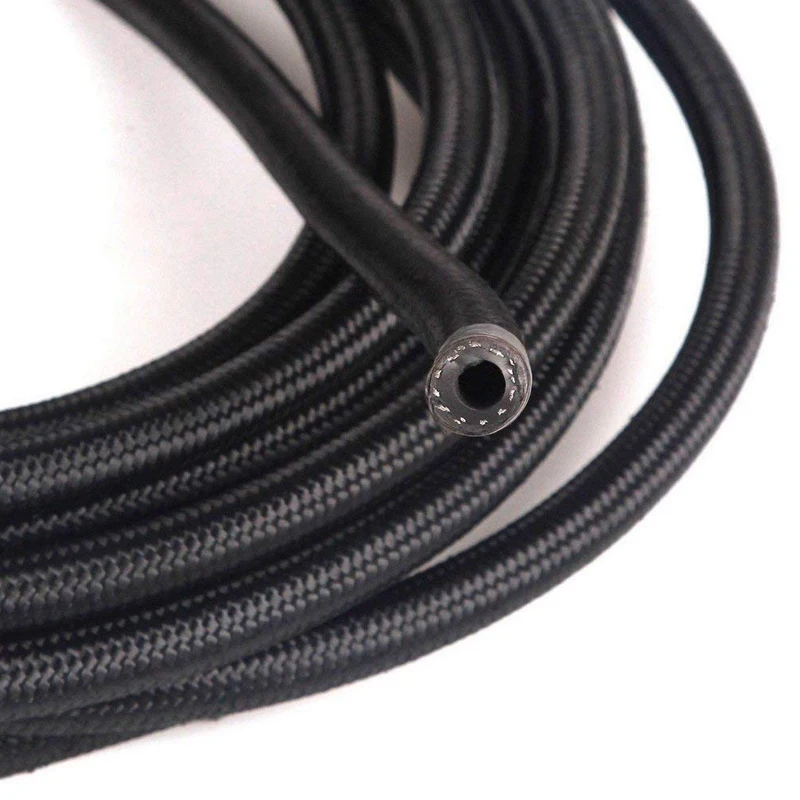 AN8 3M/Lot Black Cotton Over Braided Racing Hose Fuel Line Oil Cooler Hose End Nylon Adapter Pipe Car Accessories