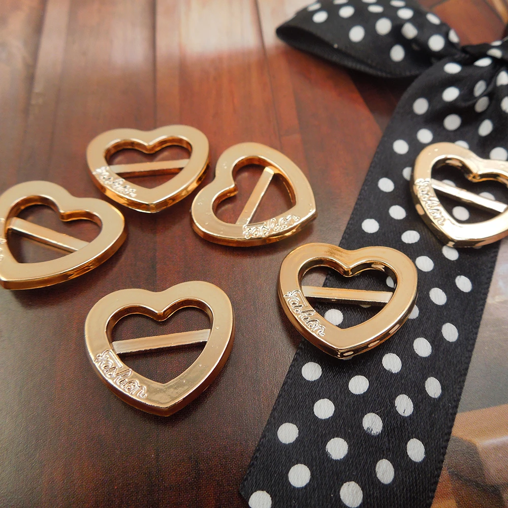 21/20mm,30pcs uv plated rose gold no fade ribbon buckles acessories Invitation Ribbon Slider Headband Hair Clip DIY