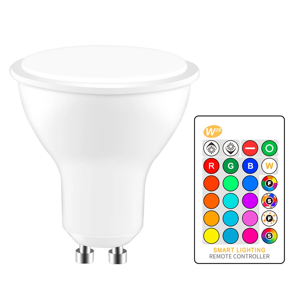 GU10 RGB LED Bulb 8W IR Remote Control AC 85-265V Atmosphere Lighting 16 Color Changeable Decorative Lights