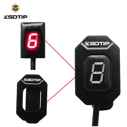 ZSDTRP Motorcycle Gear Indicator for Honda Harley Kawasaki Yamaha Suzuki Ecu Plug Mount Speed Gear Display 1-6 Level with Stand