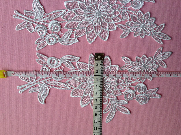 

22cm*10.5cm water soluble embroidery mirrored appliques,wedding dress applique accessories,XERY-GH0513E