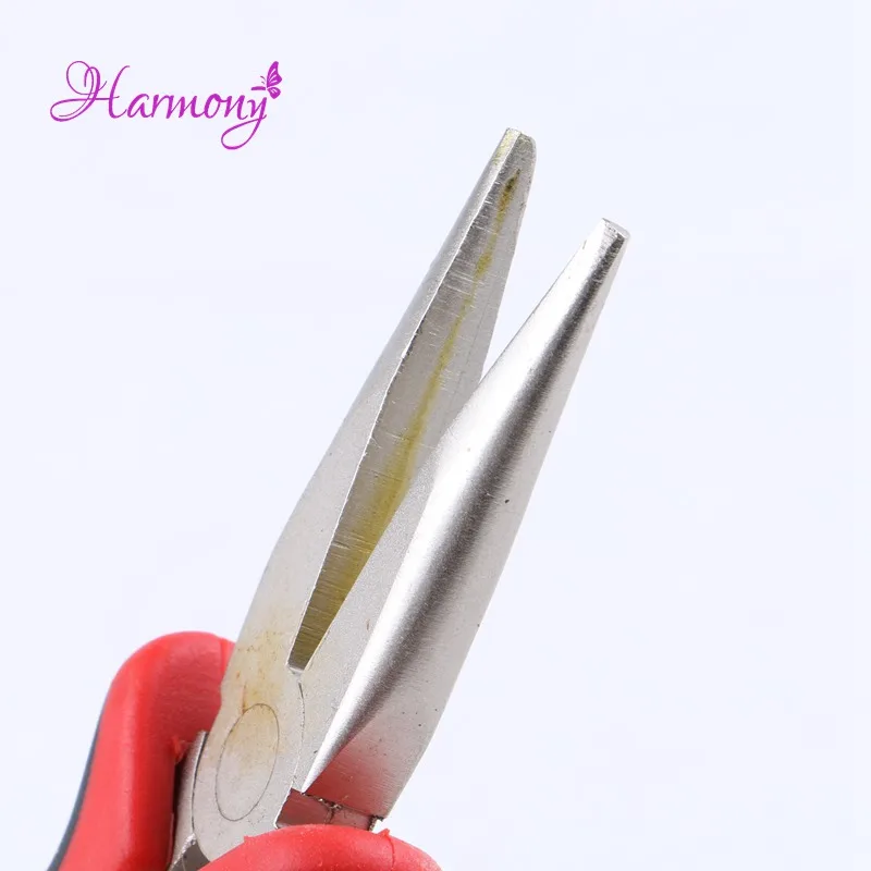 1pcs Black & Red Hair Plier Straight Head  Without Teeth Hair Extensions Pliers For Micro Rings Beads High Quality