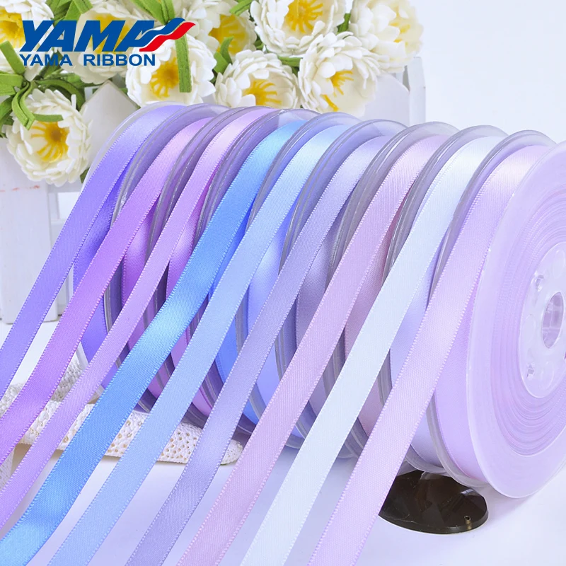 YAMA-Double Face Satin Ribbon for Party and Wedding Decoration, Handmade Rose Flowers Craft, Purple, 50mm, 57mm, 63mm, 75mm, 100