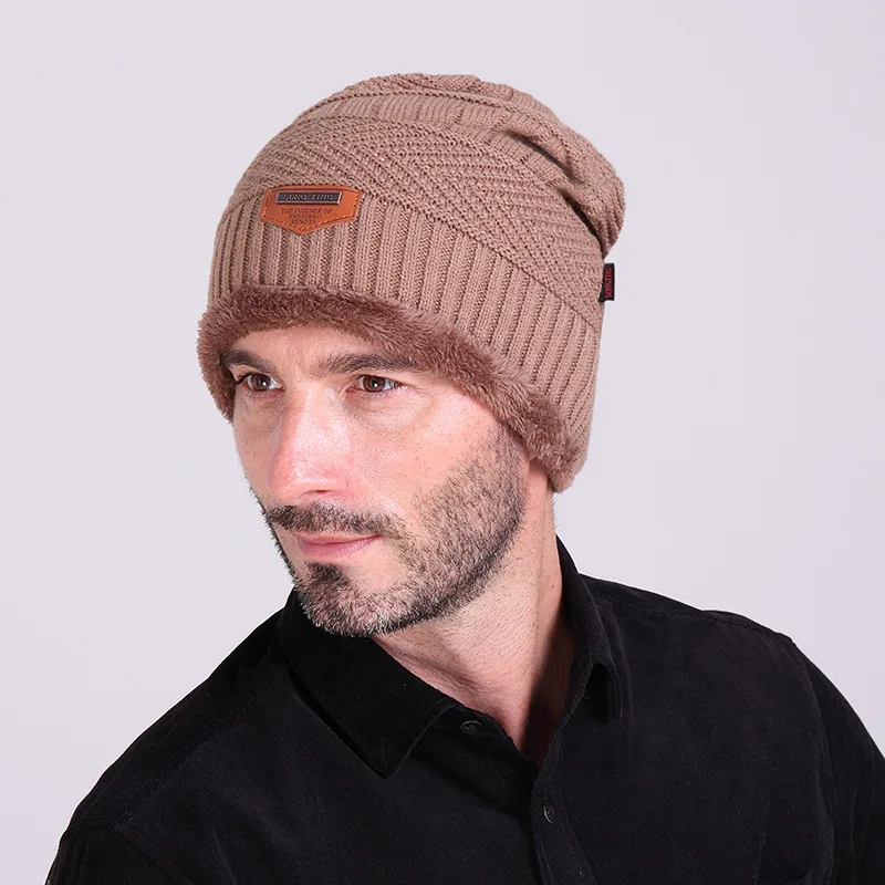 Fashion Men Beanies Knit Cap Winter Hat For Man knitted Caps Boys Thicken Skullies Fashion Warm knit Beanie 2018 Bonnet Femme