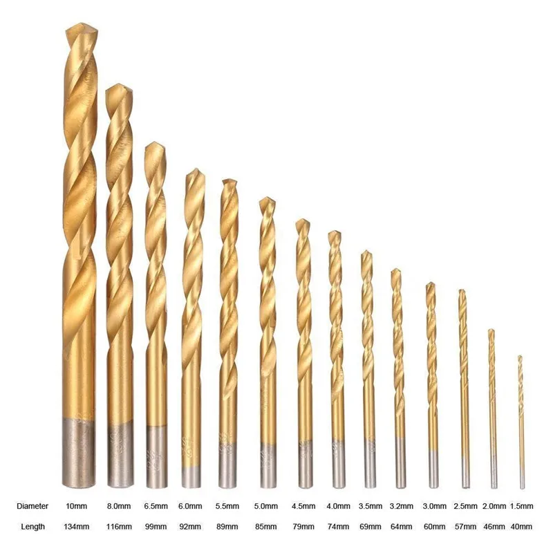 Brocas de titanio HSS recubiertas de acero inoxidable, juego de brocas de alta velocidad para taladro eléctrico, 1,5mm-10mm, 99 Uds., nuevo, envío