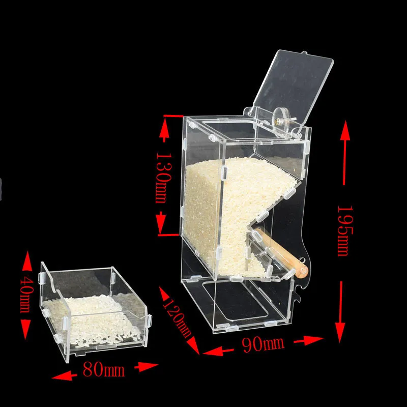 1pcs Pet Parrot Automatic Bird Feeder Cage Food Container Small Bird Anti-spilling Transparent Feeding Tool Pigeon supplies