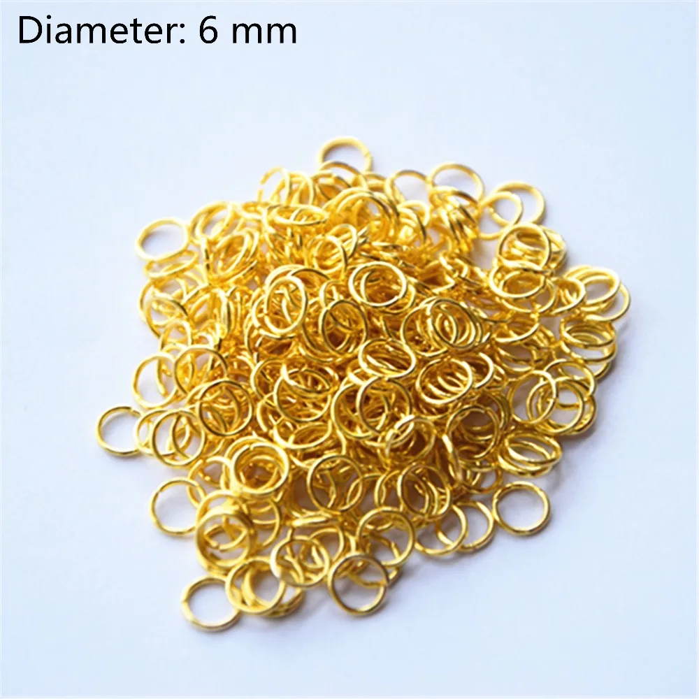 6MM 500PCS Opening Jump Rings Beading Handemade Jewelry Making 18KG Yellow Gold Filled Components Gold Jump Rings