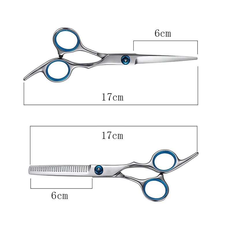 6 inch Cutting Thinning Styling Tool Hair Scissors Stainless Steel Salon Hairdressing Shears Regular Flat Teeth Blades