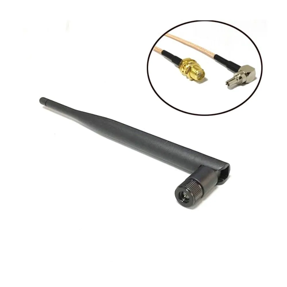 3G Antenna Rubber 5dBi 850/900/1800/1900/2100 MHZ SMA Male+SMA Female To CRC9 Male RG316 Cable