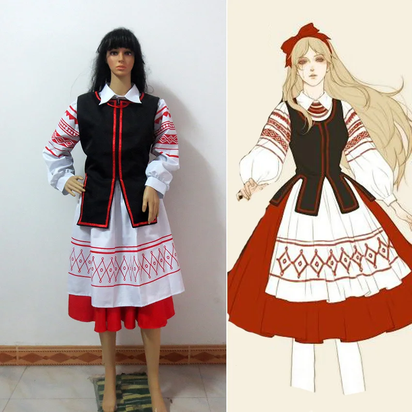 

Axis Powers Hetalia APH Cosplay Costume Belarus Natasha Sex Reversed Natalia Arlovskaya Cosplay Dress Custom Made