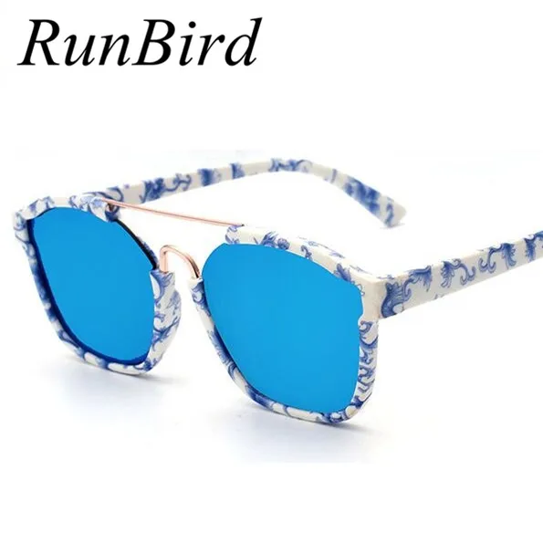 

RunBird Luxury Brand Sunglasses for Women Summer Style Vintage Cat Eye Sunglasses Women Designer Mirror Lens Sun Glasses R008